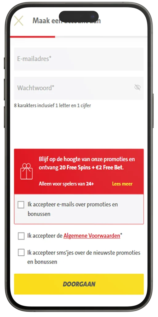 Registratie bij app